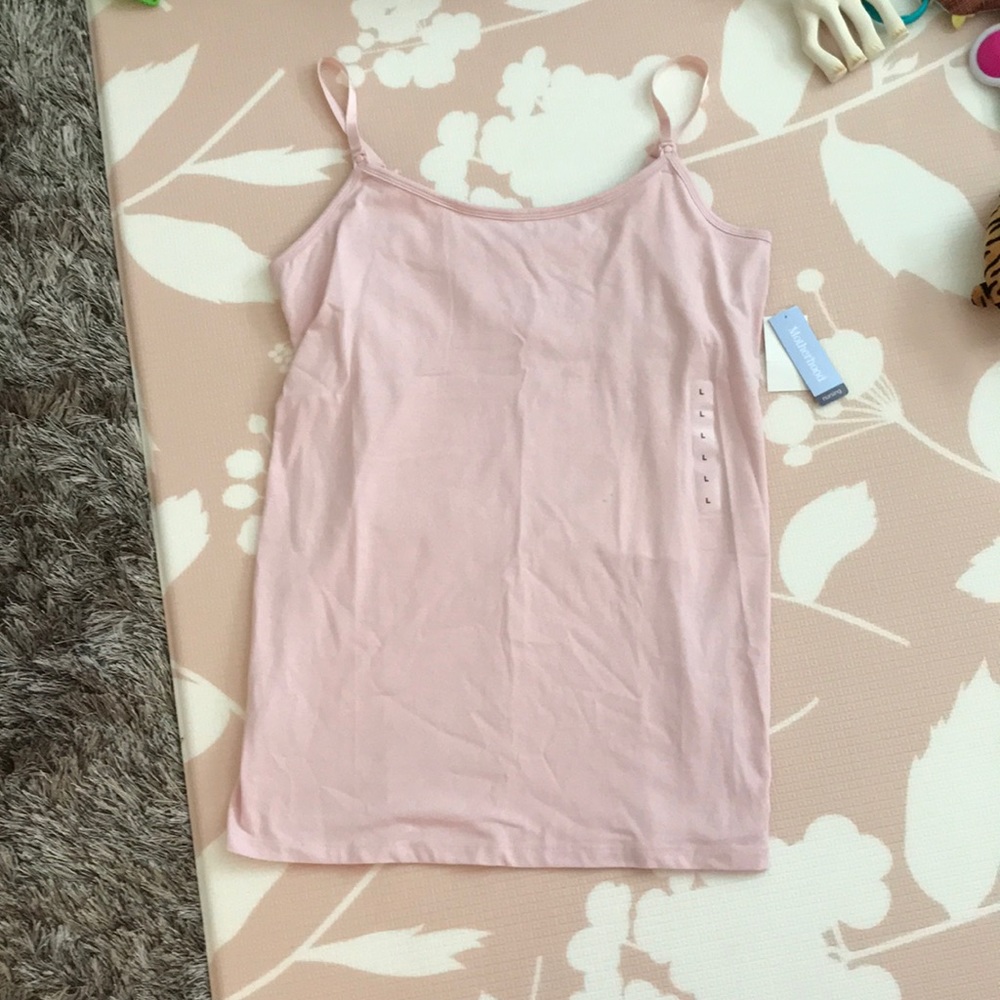 NWT. Motherhood Maternity pink nursing cami. Large